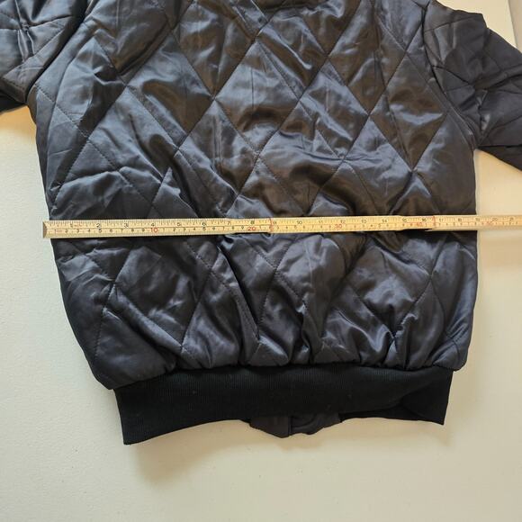 Eilly Bazar Quilted Bomber Jacket Women's S Black Zip Up NWOT - Picture 12 of 16